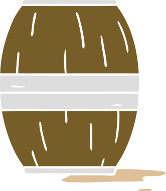 Bir insan tarafından çizilmiş bir şarap fıçısının karalaması.