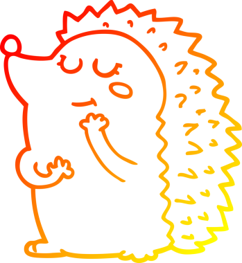 Bir insan tarafından çizilmiş sevimli bir kirpinin sıcak çizgi çizimi