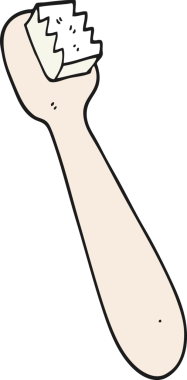 bir insan tarafından çizilmiş bir diş fırçası.