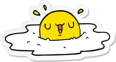 Bir insan tarafından çizilmiş karikatür yumurta etiketi.