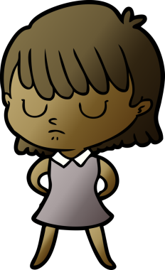 Bir insan tarafından çizilmiş karikatür kadın.