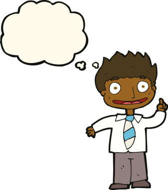 Bir insan tarafından çizilmiş düşünce baloncuğu fikri olan çizgi film adamı.