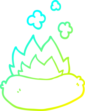 Bir insan tarafından çizilmiş bir çizgi filmin soğuk gradyan çizimi.