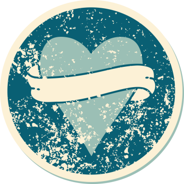 Bir insan tarafından çizilmiş kalp ve bayrağın sembolik depresif dövme şekli