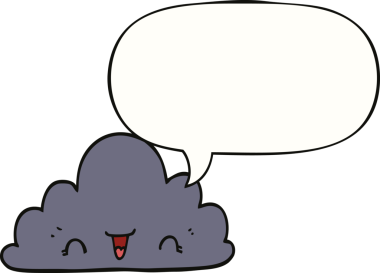 Bir insan tarafından çizilmiş tatlı bir çizgi film bulutu.