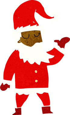 Bir insan tarafından çizilmiş Noel Baba çizgi filmi.