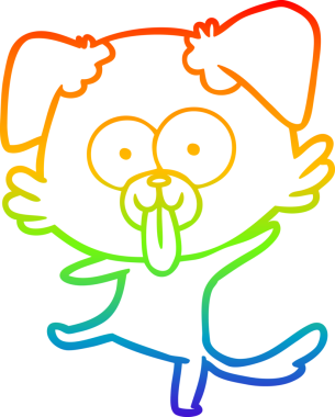 gökkuşağı gradyan çizimi bir insan tarafından çizilmiş komik bir çizgi film köpeğinin