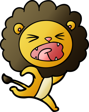 Bir insan tarafından çizilmiş koşu aslanı.