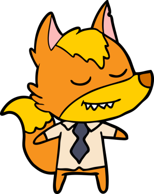 Ofis çalışanı Fox çizgi film karakteri bir insan tarafından çizilmiş.