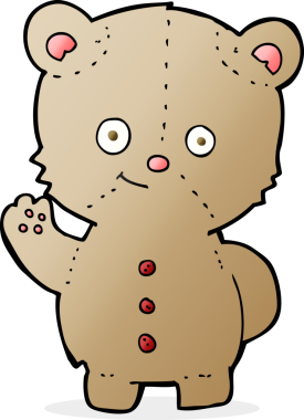 Bir insan tarafından çizilmiş oyuncak ayı.