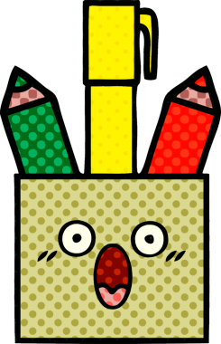 Bir insan tarafından çizilmiş bir kalem kapının çizgi roman stili