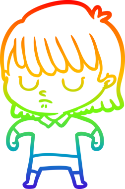 gökkuşağı gradyan çizimi bir insan tarafından çizilmiş bir karikatür kadın