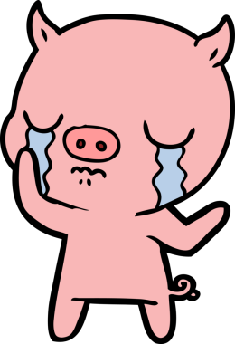 Bir insan tarafından çizilmiş domuz ağlaması.