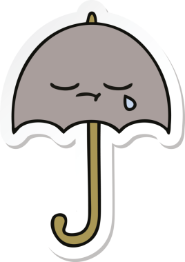 Bir insan tarafından çizilmiş şirin bir şemsiye çıkartması.