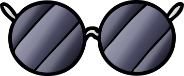 bir insan tarafından çizilmiş güneş gözlüğü.