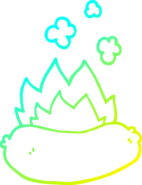 Bir insan tarafından çizilmiş bir çizgi filmin soğuk gradyan çizimi.