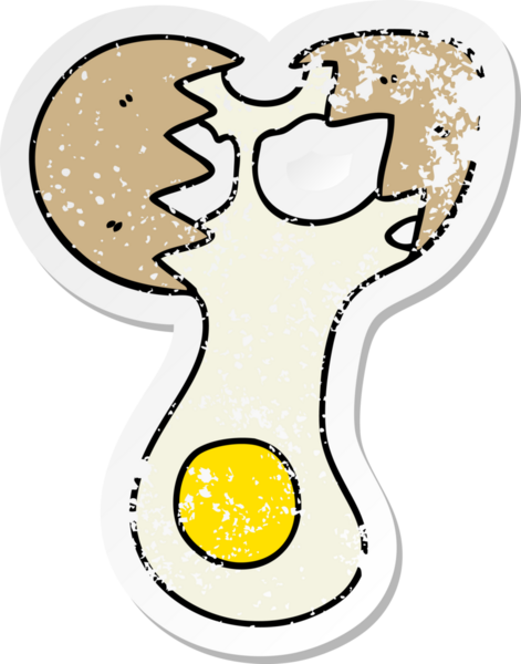 Bir insan tarafından çizilmiş garip bir el karikatürünün sıkıntılı çıkartması.