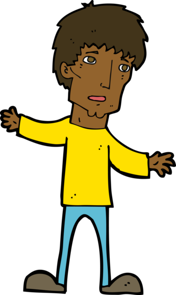 Bir insan tarafından çizilmiş endişeli bir adam.