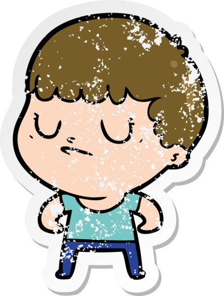 Bir insan tarafından çizilmiş huysuz bir çocuğun sıkıntılı çıkartması.