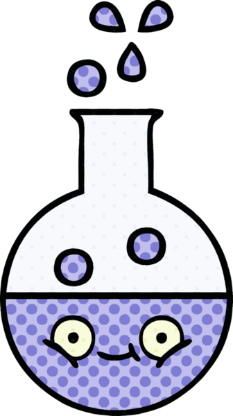 Bir insan tarafından çizilmiş bir test tüpünün çizgi romanı.