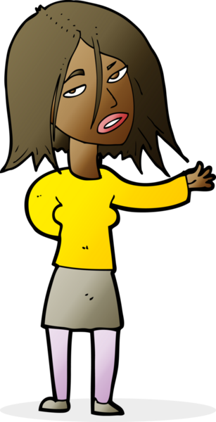 Bir insan tarafından çizilmiş mutsuz kadın çizgi filmi.