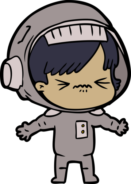 Bir insan tarafından çizilmiş astronot kadın.