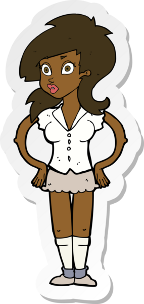 Bir insan tarafından çizilmiş güzel bir karikatür çıkartması.