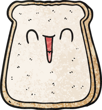 Bir insan tarafından çizilmiş bir ekmek dilimi.