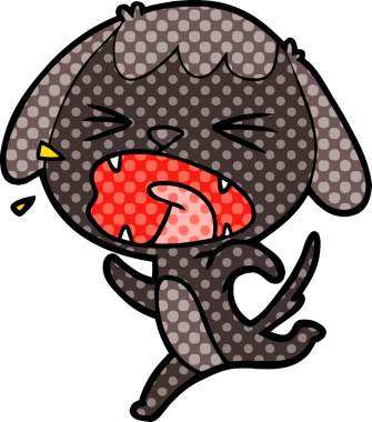 Bir insan tarafından çizilmiş şirin bir köpek havlaması.