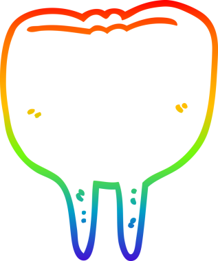 Bir insan tarafından çizilen çizgi film dişinin gradyan çizimi.