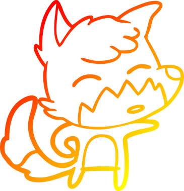 Bir insan tarafından çizilmiş bir tilkinin sıcak çizgi çizimi