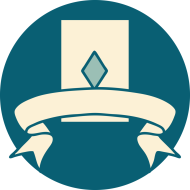 Bir insan tarafından çizilmiş karo ası sancağıyla dövme stili simgesi