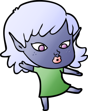 Bir insan tarafından çizilmiş güzel elf kızı.