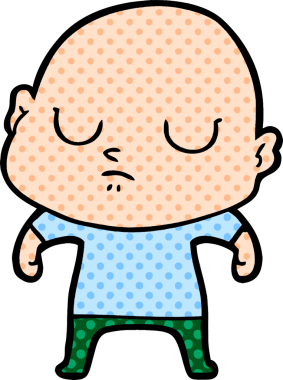 bir insan tarafından çizilmiş kel bir adam.