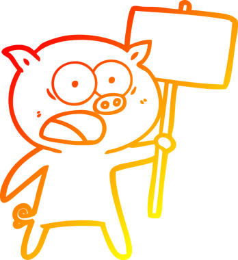 Bir insan tarafından çizilmiş bir domuzun sıcak çizgi çizimi.