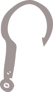 Bir insan tarafından çizilmiş karalama balık kancası.