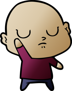 bir insan tarafından çizilmiş kel bir adam.