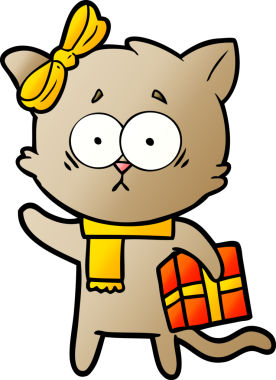 Bir insan tarafından çizilmiş çizgi film kedisi.