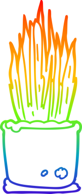 gökkuşağı gradyan çizgi çizimi bir insan tarafından çizilmiş bir karikatür ev bitkisi