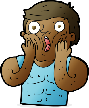 Bir insan tarafından çizilen karikatür şok edici spor adamı.