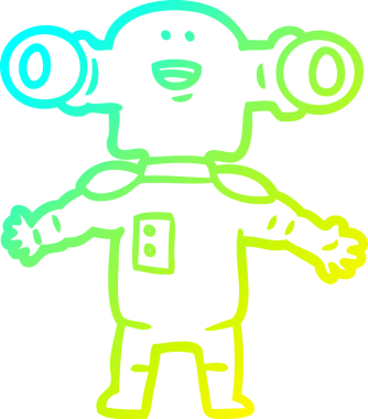 Bir insan tarafından çizilmiş, soğuk bir çizgi roman çizimi.