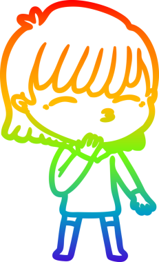 gökkuşağı gradyan çizimi bir insan tarafından çizilmiş bir karikatür kadın