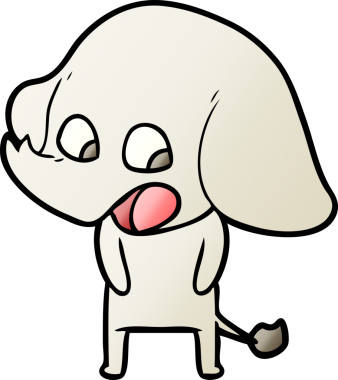 Bir insan tarafından çizilmiş şirin bir fil.