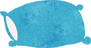 Bir insan tarafından çizilmiş karton yastık.