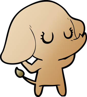 Bir insan tarafından çizilmiş şirin bir fil.