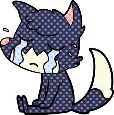 Bir insan tarafından çizilmiş ağlayan tilki çizgi filmi.