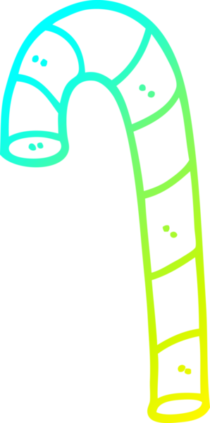 Soğuk gradyan çizgi çizimi bir insan tarafından çizilmiş xmas şeker çubuğu