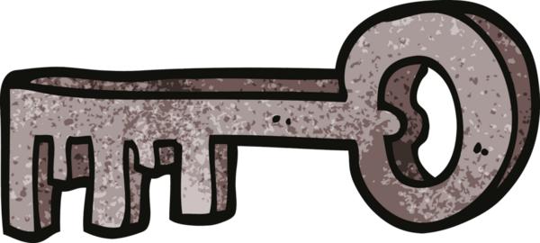 bir insan tarafından çizilmiş karikatür metal anahtarı.