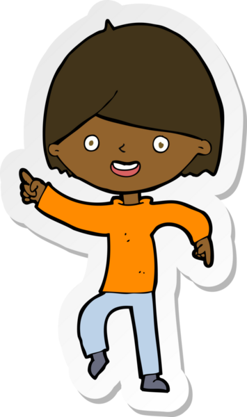 Bir insan tarafından çizilmiş bir karikatür adamın çıkartması.