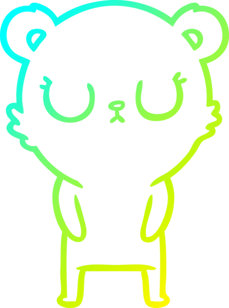 Bir insan tarafından çizilmiş barışçıl bir ayının soğuk gradyan çizgisi.